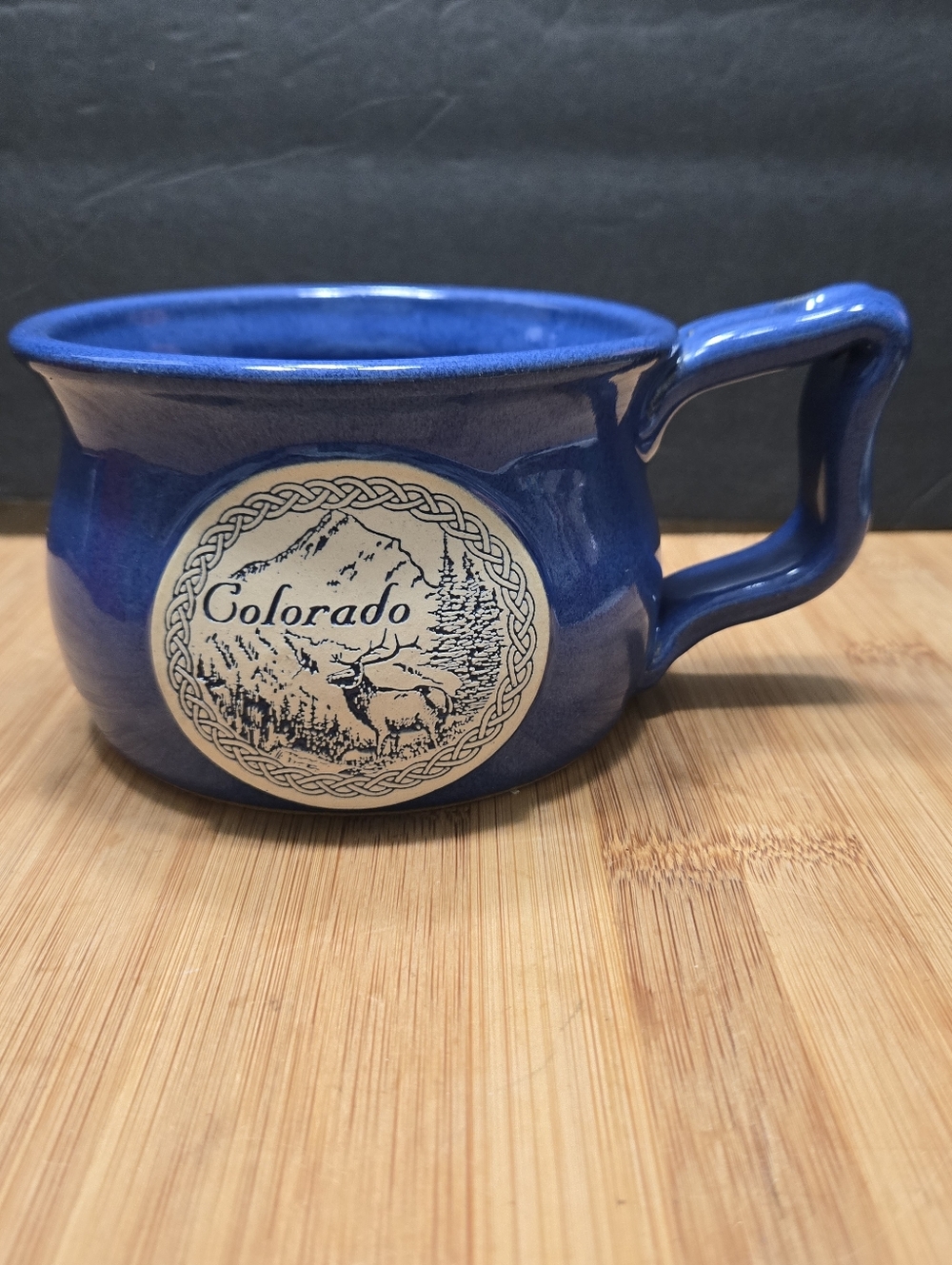 Studio Pottery Colorado Mug Large Pottery Soup Mug Jumbo Pottery Elk Coffee Mug
